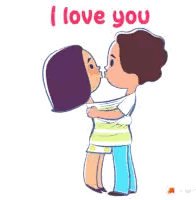 Man And Woman Kissing I Love You Sticker