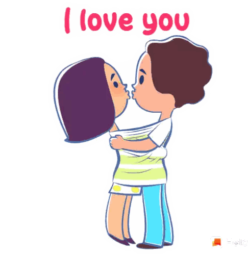 Man And Woman Kissing I Love You Sticker