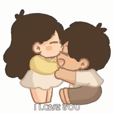 Man And Woman Kissing In Bed GIF