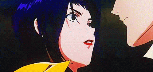 Man And Woman Kissing In Cowboy Bebop Anime GIF
