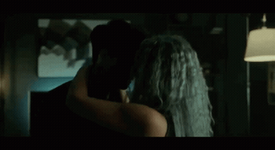 Man And Woman Kissing In Dark Room Blue Hair GIF