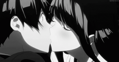 Man And Woman Kissing In Hallway GIF
