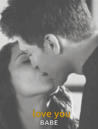 Man And Woman Kissing Love You Babe GIF
