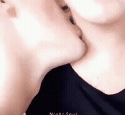 Man And Woman Kissing Necks GIF