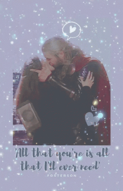 Man And Woman Kissing Poster Saying All That You're Is All That I'll Ever Need GIF