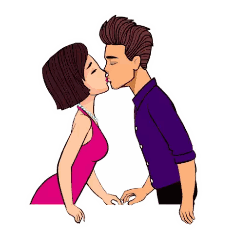 Man And Woman Kissing Sticker