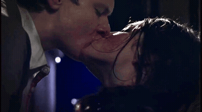Man And Woman Kissing With Blood On Face GIF