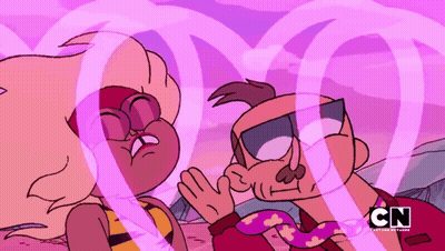 Man And Woman Kissing With CN Logo GIF