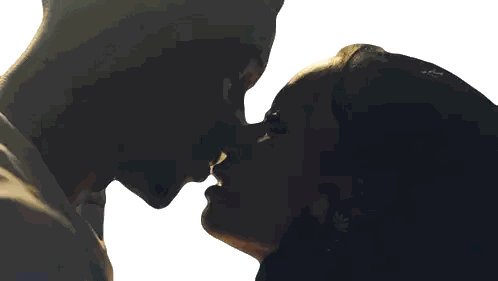 Man And Woman Kissing With Eyes Closed Sticker