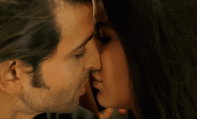 Man And Woman Kissing With Eyes Closed GIF