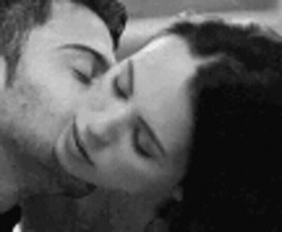 Man And Woman Kissing With Eyes Closed GIF