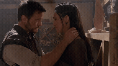 Man And Woman Kissing With Mouths Open GIF
