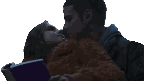 Man And Woman Kissing With Teddy And Book Sticker