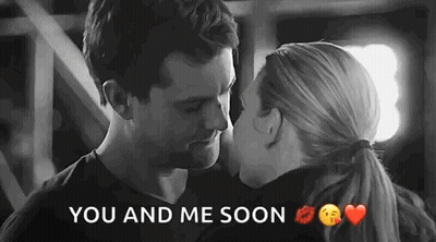 Man And Woman Kissing With You And Me Soon GIF