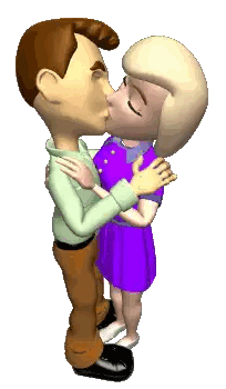 Man And Woman Kissing Woman In Purple Dress Sticker