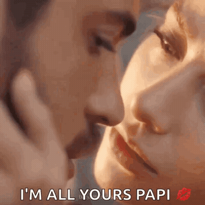 Man And Woman Kissing Woman Saying I'm All Yours Papi GIF