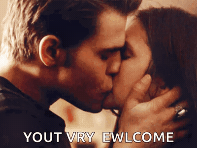 Man And Woman Kissing You 'T Vry Ewlcome GIF