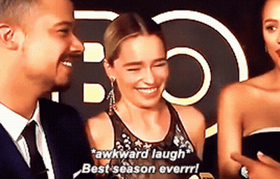 Man And Woman Laughing Awkward Laugh Best Season Ever GIF