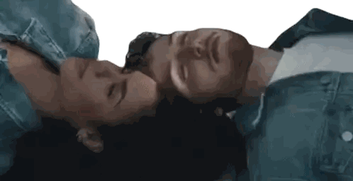 Man And Woman Laying Head To Head Sticker