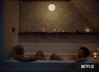 Man And Woman Laying In Bathtub Netflix GIF