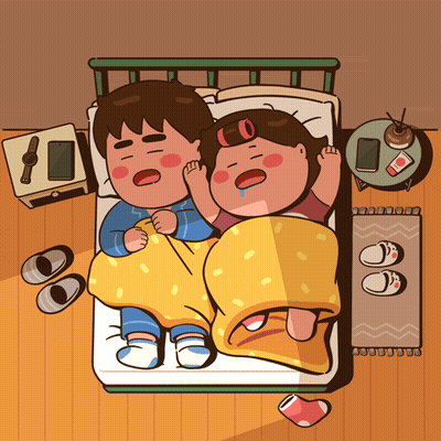 Man And Woman Laying In Bed GIF