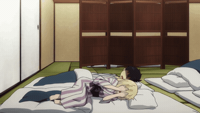 Man And Woman Laying On Bed GIF