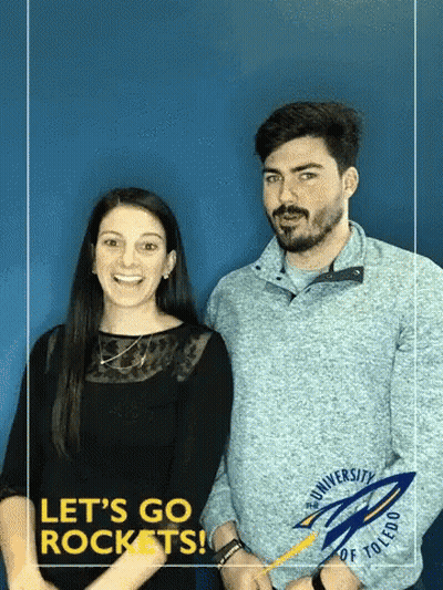 Man And Woman Let's Go Rockets GIF