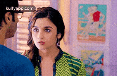 Man And Woman Looking At Each Other GIF