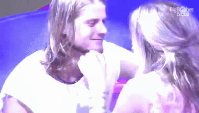 Man And Woman Looking At Each Other Big Brother Brasil GIF
