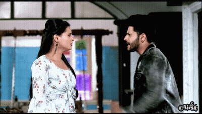 Man And Woman Looking At Each Other GIF