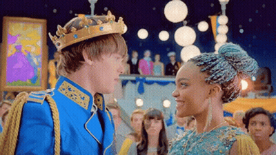 Man And Woman Looking At Each Other In Ballroom GIF