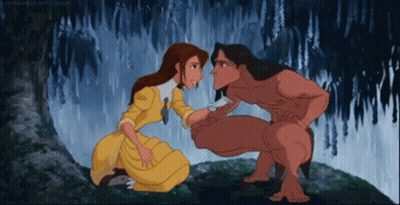 Man And Woman Looking At Each Other In Rain GIF