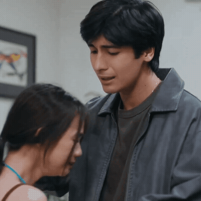 Man And Woman Looking At Each Other, Man Crying GIF