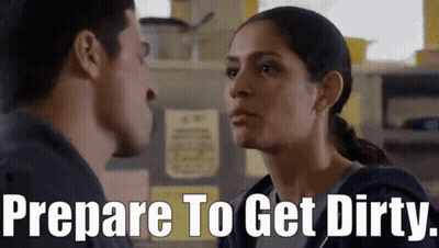 Man And Woman Looking At Each Other Prepare To Get Dirty GIF