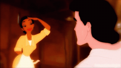 Man And Woman Looking At Each Other Princess Tiana GIF