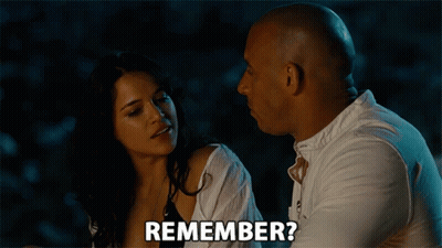 Man And Woman Looking At Each Other Saying Remember GIF