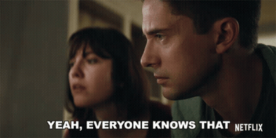 Man And Woman Looking At Each Other Saying Yeah Everyone Knows That Netflix GIF