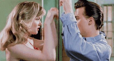 Man And Woman Looking At Each Other GIF