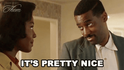 Man and Woman Looking at Each Other Woman Says It's Pretty Nice