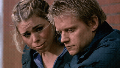 Man And Woman Looking Down GIF