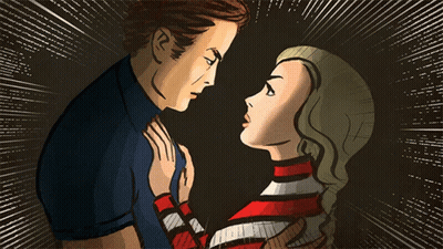 Man And Woman Looking Into Each Other's Eyes GIF
