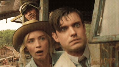 Man And Woman Looking Out Window With Jungle Cruise GIF