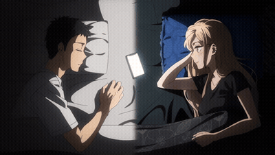 Man And Woman Lying In Bed GIF