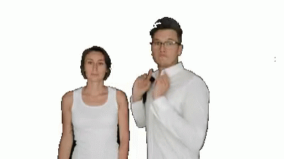 Man And Woman Making Funny Faces GIF