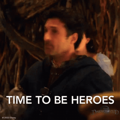 Man And Woman Next To Each Other Time To Be Heroes GIF