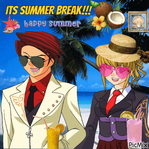Man And Woman On Beach Its Summer Break Happy Summer GIF