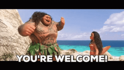 Man And Woman On Beach Saying You're Welcome GIF