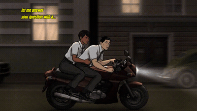 Man And Woman On Motorcycle Saying Let Me Answer Your Question GIF