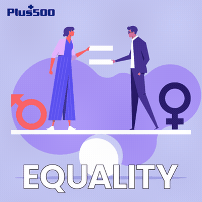 Man And Woman On Scale Saying Equality GIF