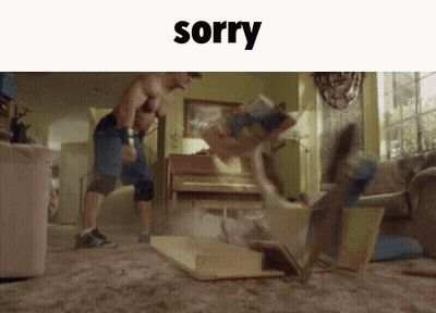 Man And Woman On Skateboard With Sorry GIF